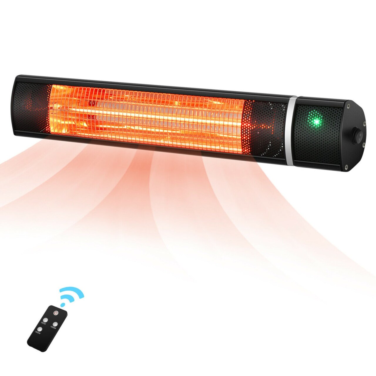 1500W Electric Patio Heater Wall-Mounted Infrared Heater W/Remote Control